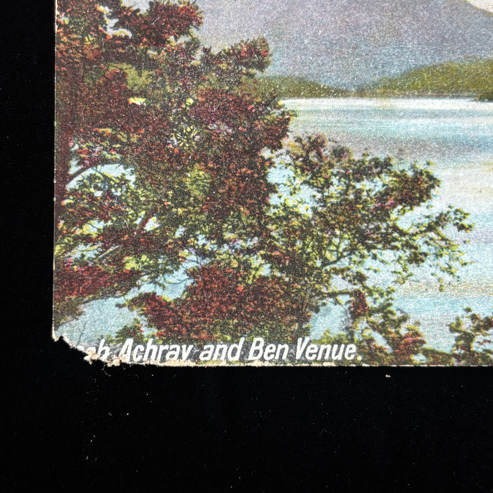 Antique Postcard 1920 Loch Achray Ben Venue Scottish Highlands Belfast England