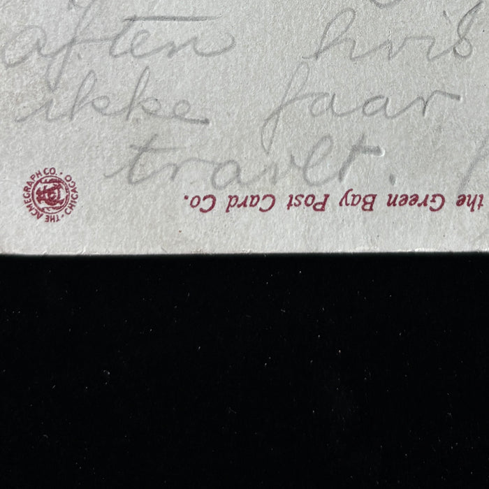 Antique Postcard 1914 Green Bay WI St Willebrords Church Danish Message Larsen