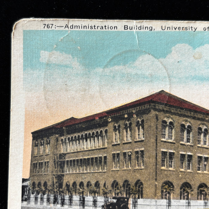 Vintage Postcard 1920s Gift Greetings USC Bovard Admin Bldg Los Angeles CA