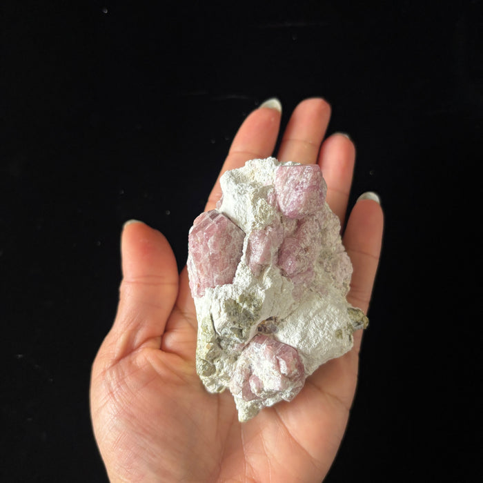 Garnet Cluster Pink Green Grossular Gemstone Specimen