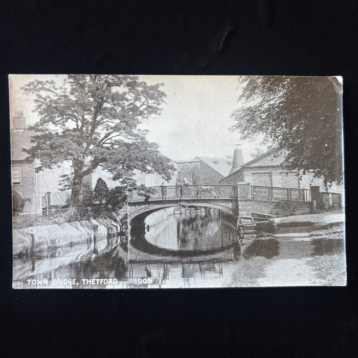 Antique Postcard Town Bridge Thetford Norfolk England Britannia Edwardian River