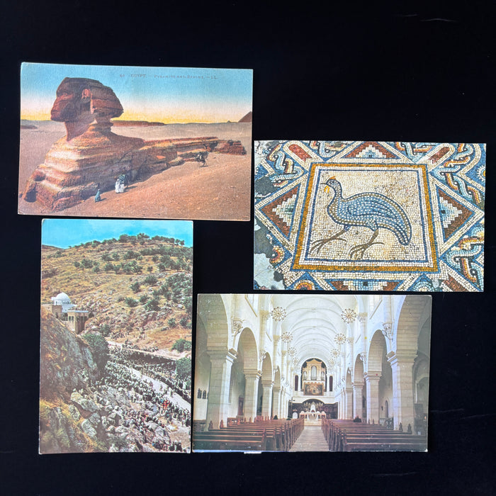 Vintage Postcard Lot Egypt Sphinx Cyprus Mosaic Bethlehem Church Israel Pilgrims