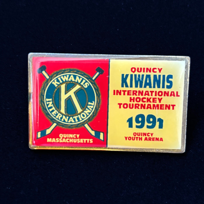 Vintage Quincy Kiwanis 1991 Hockey Pins Lot of 3 Youth Hockey Jersey Sports