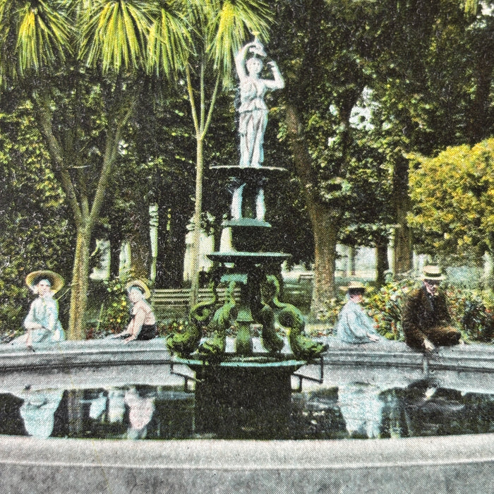 Antique Postcard 1905 Outdoor Parlor Fountain San Jose James Park California