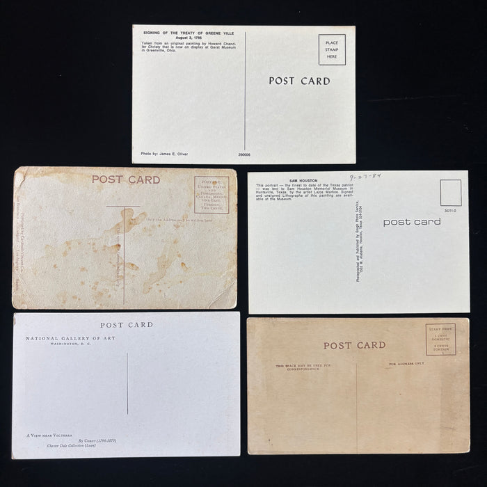 Vintage Postcard Lot Historic Horse Cavalry Trees Sam Houston Treaty Greenville