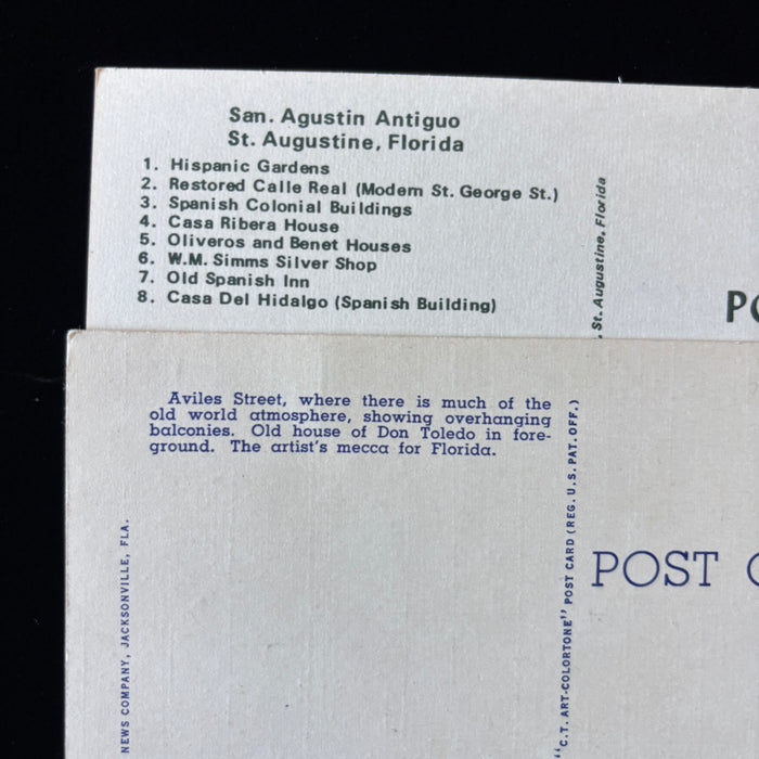 Vintage Postcard Lot St Augustine Florida Aviles Spanish Quarter Horse Buggy