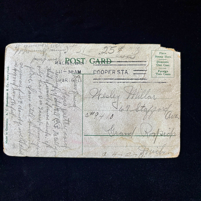 Antique Postcard 1911 Dandy Deltiology Fishermen Root River Racine Wisconsin