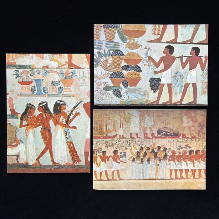 Vintage Postcard Lot Valley of Nobles Egypt Tombs Luxor Thebe Music Dancing Food