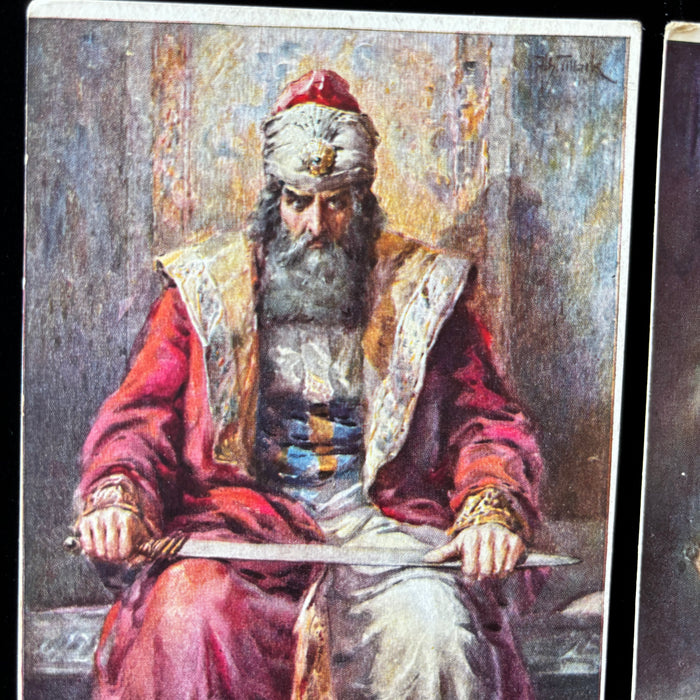 Antique Postcards 1910s Sidney A Weston Biblical Saul Plots David Samson Delilah