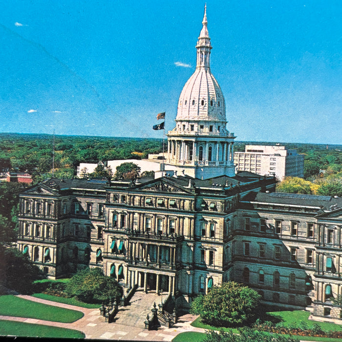 Vintage Postcard Lot Michigan Lansing State Capitol Milham Park Summer Scene