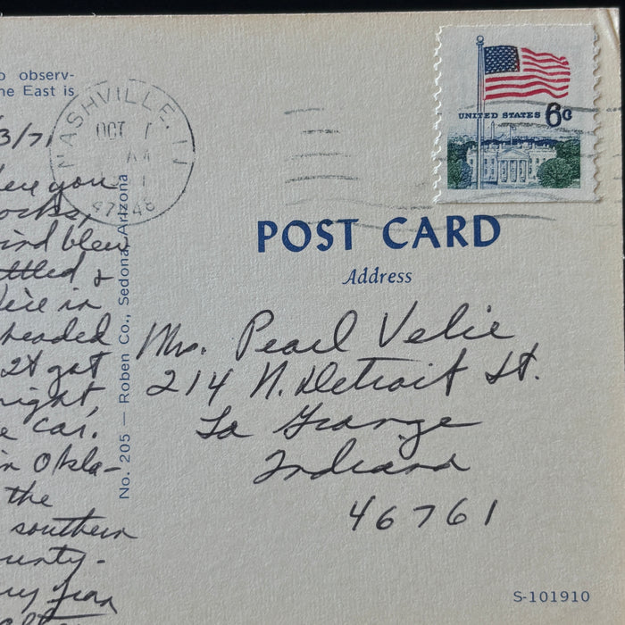 Vintage Postcard 1971 Americana Trailer Trip Monument Valley AZ Mitten Buttes