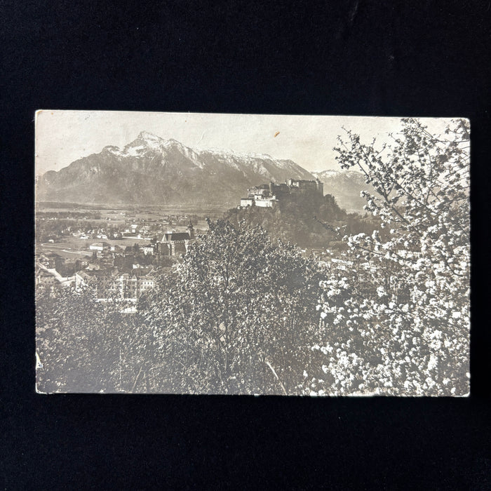 Vintage Postcard 1935 RPPC Salzburg Austria Castle Missent Pasadena California