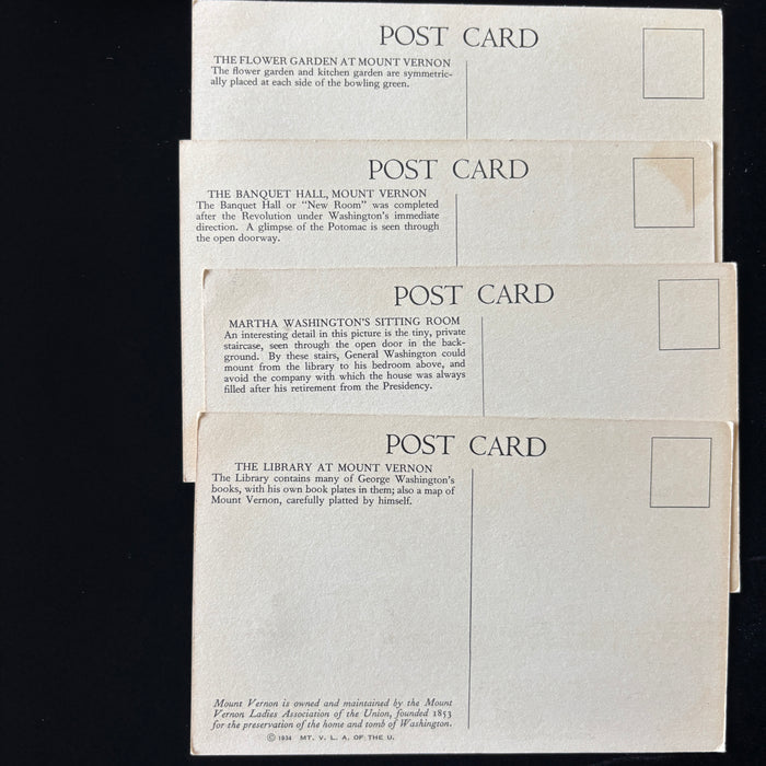 Vintage Postcard Lot George Washington Mansion Garden Art Deco Library Mt Vernon