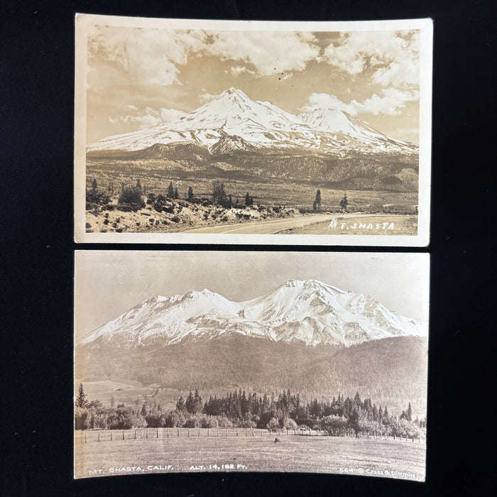 Vintage Postcard Lot RPPC Mt Shasta California Snowy Mountain Landscape Views