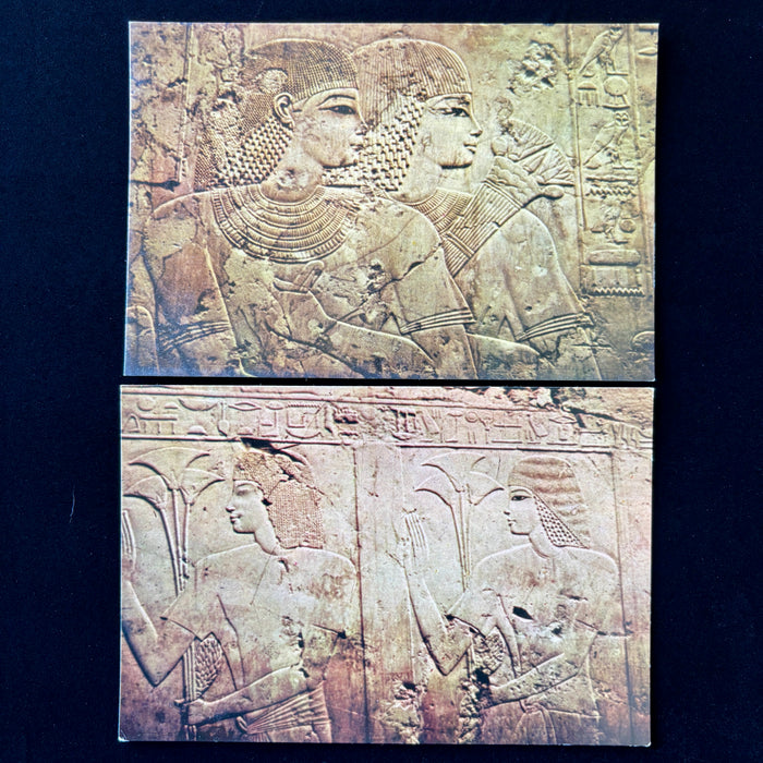 Vintage Postcard Lot Tomb Noble Ramose Festival Guests Papyrus Stalks Egyptian