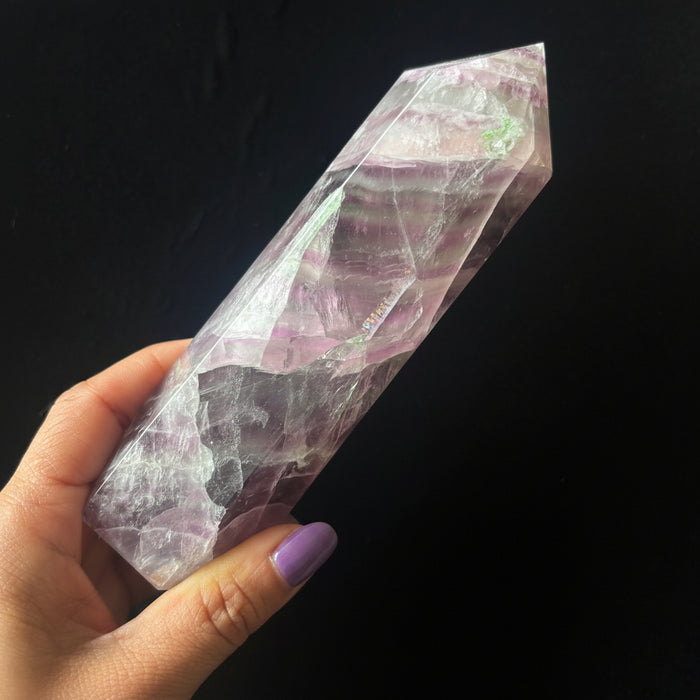 Fluorite Wand Purple Tower Gemstone Focus Stone