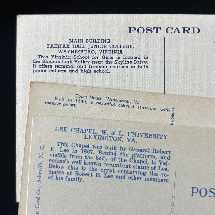 Vintage Postcard Lot Virginia History Winchester Court House Lee Chapel Fairfax