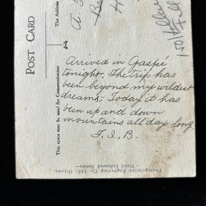Antique Postcard 1920s "Wildest Dreams" Gaspe Harbour Canada