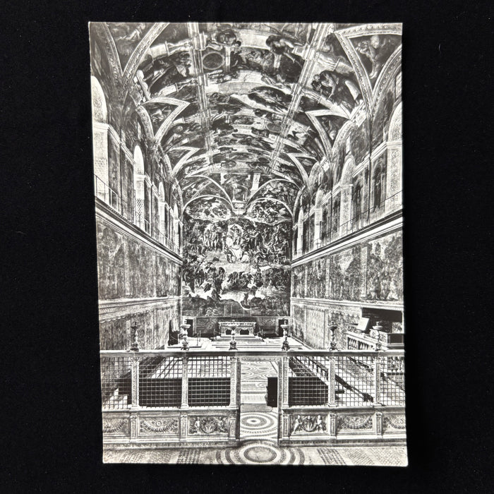 Vintage Postcard RPPC Vatican City Sistine Chapel Michelangelo Interior Italian