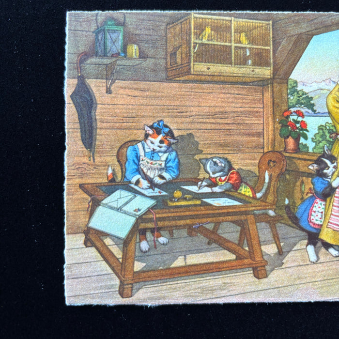 Vintage Postcard Alfred Mainzer Anthropomorphic Cat Mailman Postman Swiss Alps