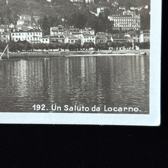 Vintage Postcard RPPC Swiss Lake Steamboat Transport Locarno Lake Maggiore
