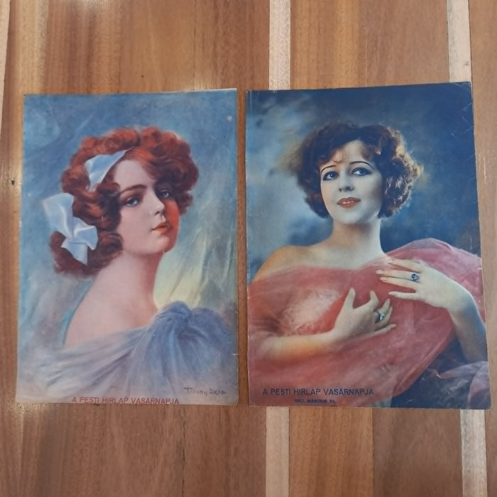 Vintage Art Prints 1930 Glamour Women Art Deco Portrait Europe Hungarian Ephemera