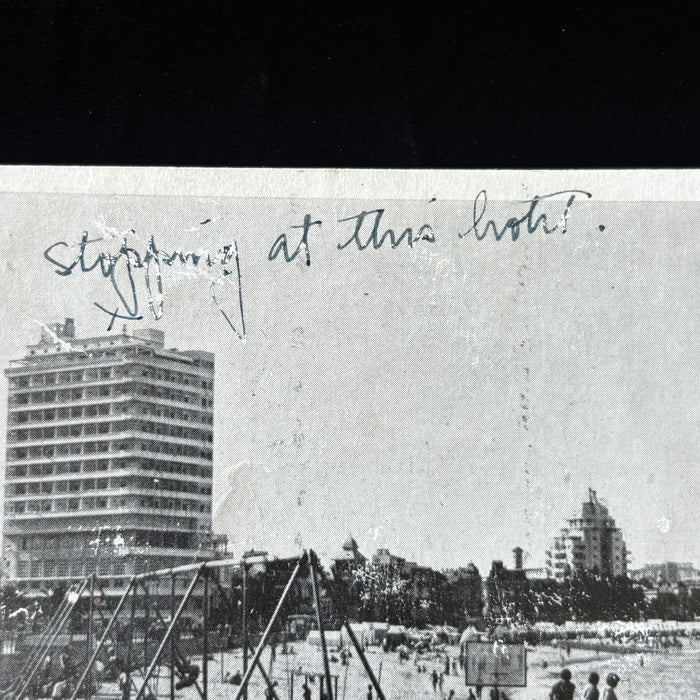 Vintage Postcard 1947 Paris South America Montevideo Uruguay Playa Pocitos Beach