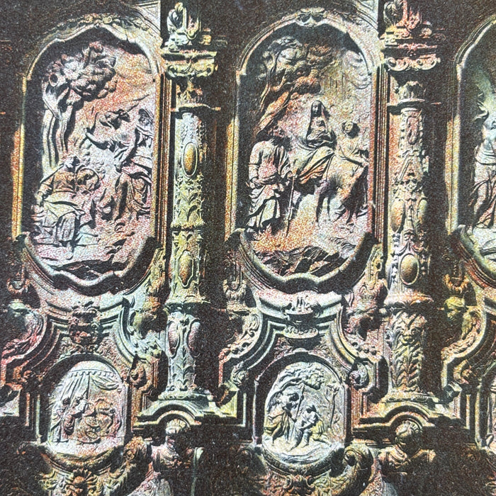 Antique Postcard Cordoba Spain Silleria Del Coro Mezquita Cathedral Wood Carving