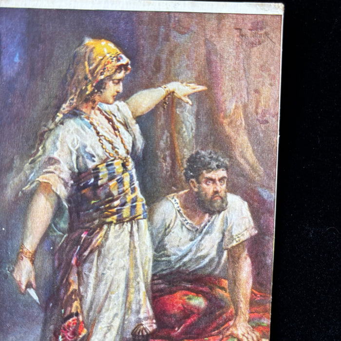 Antique Postcards 1910s Sidney A Weston Biblical Saul Plots David Samson Delilah