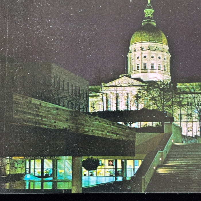 Vintage Postcard Lot 2 Georgia Night Atlanta State Capitol Savannah Viaduct Cars