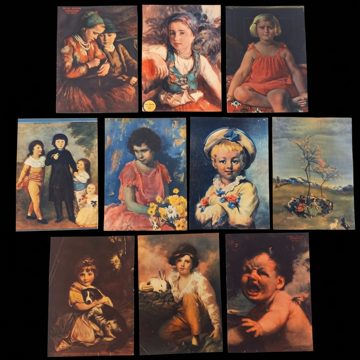 Vintage Art Prints 1930 Classical Children Historic Portrait Color Pages European Ephemera