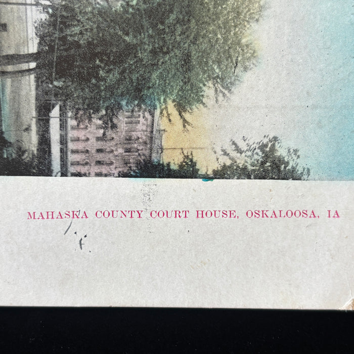 Antique Postcard 1908 Tired Traveler Mahaska County Court House Oskaloosa Iowa