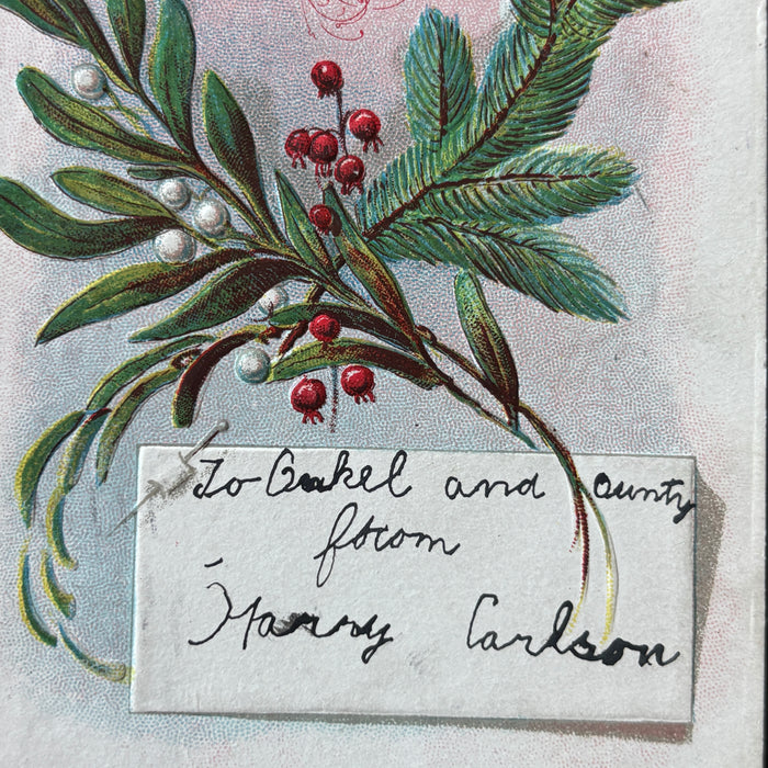 Vintage Postcard 1906 Happy New Year Scandinavian Tacoma WA Embossed Greeting