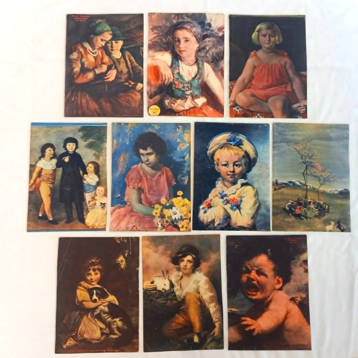 Vintage Art Prints 1930 Classical Children Historic Portrait Color Pages European Ephemera