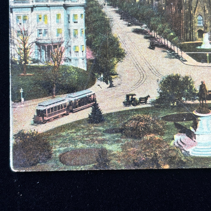 Antique Postcard 1909 Taft Inauguration Army Troops Trolleys Thomas Circle DC
