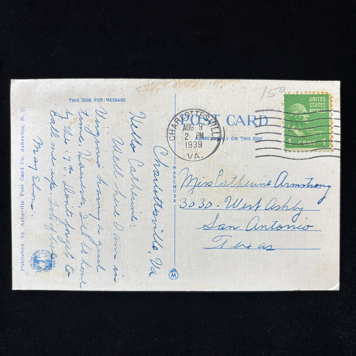 Vintage Postcard 1939 Blue Ridge Mt Sunset Skyline Dr Norfolk Western Railway VA