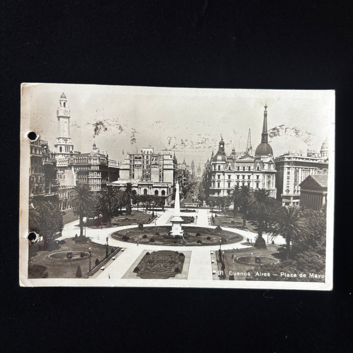 Vintage Postcard RPPC Argentina Fatter than Ever Buenos Aires Plaza De Mayo