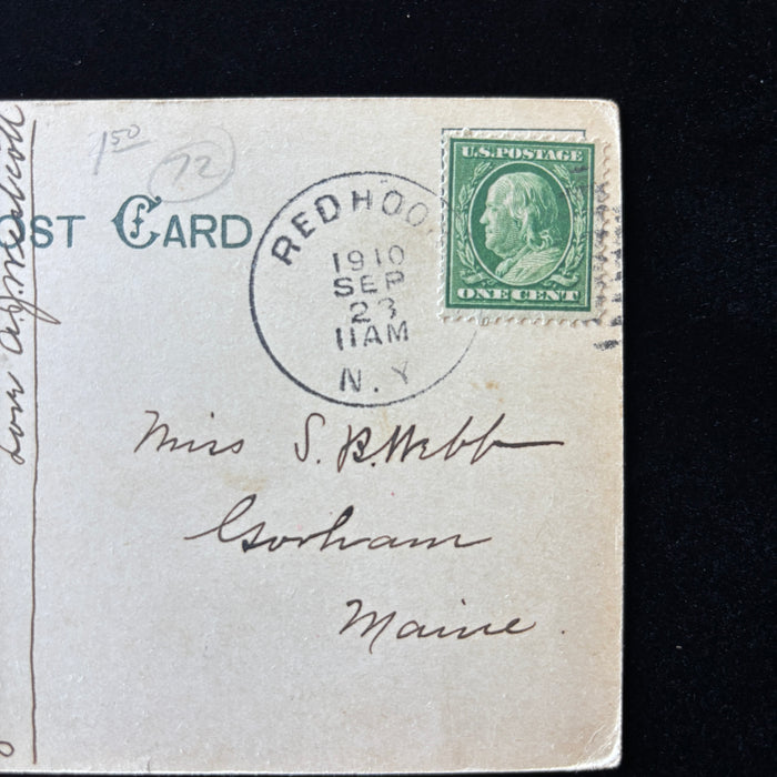 Antique Postcard 1910 Ghosting Msg Broadway Post Office NYC Trolley Street Life