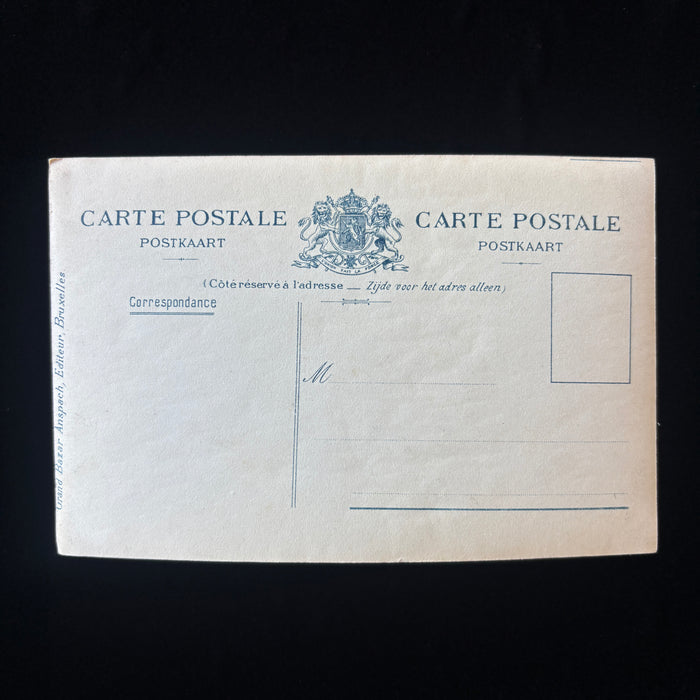 Antique Postcard Brussels Belgium Porte De Hal Gate Edwardian Street Life Gothic