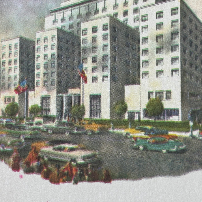 Vintage Postcard Statler Hilton Hotel Architecture Cars 1950s Washington DC