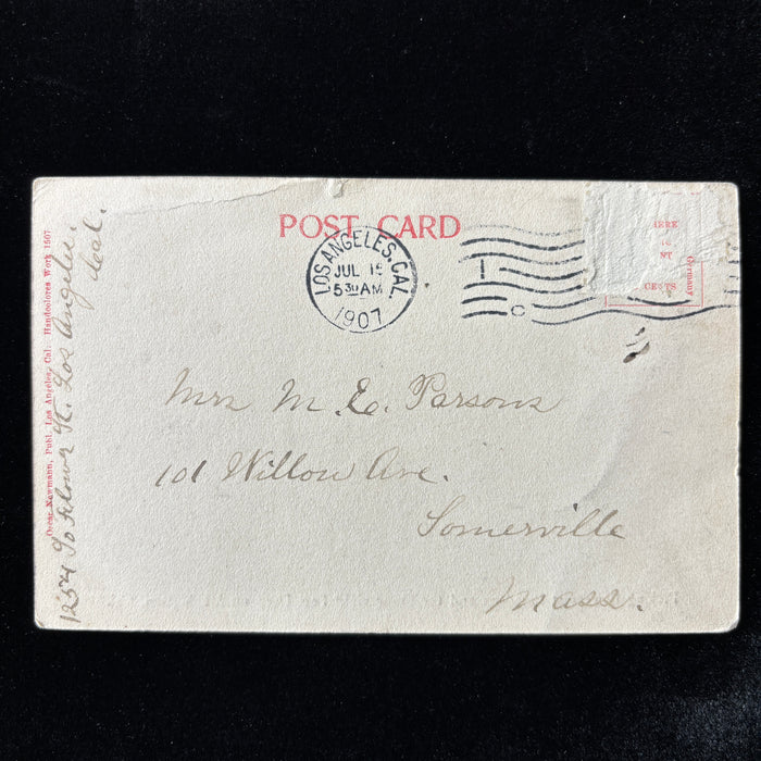 Antique Postcard 1907 Family Invitation McNally Mansion California