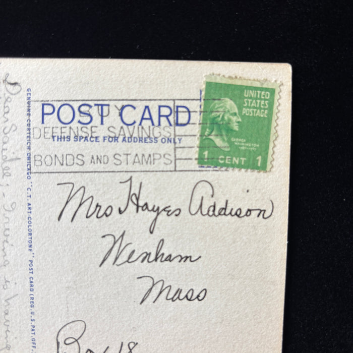 Vintage Postcard 1941 Utica NY Public Library Pre-WWII Message Social History