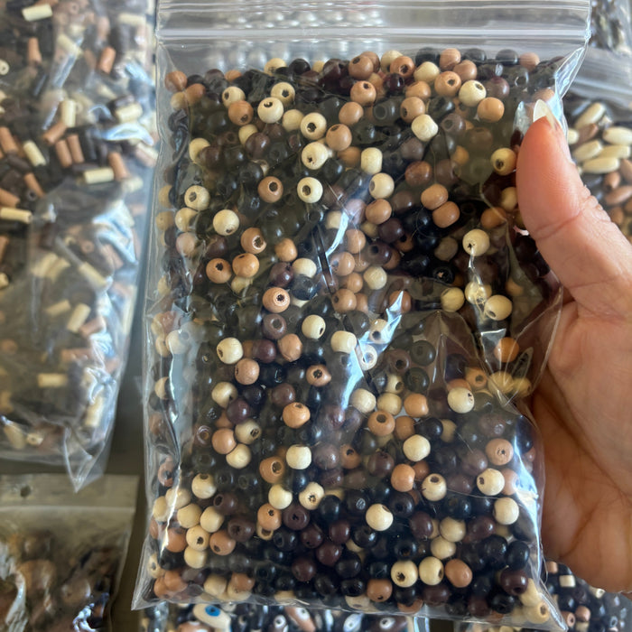 Wood Bead Bundle: Jewelry Making Crafting Set 2.3lb