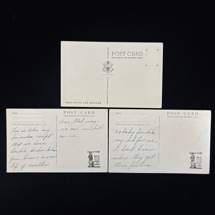 Vintage Postcard Lot WW2 Barrack Psych Test Shoe Fitting Army Camp Training Life