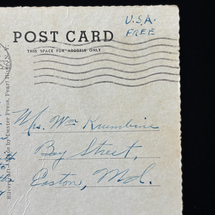 Vintage Postcard 1948 Soldier Mail Dirty Tired Gulfport Army Mountain Laurel PA