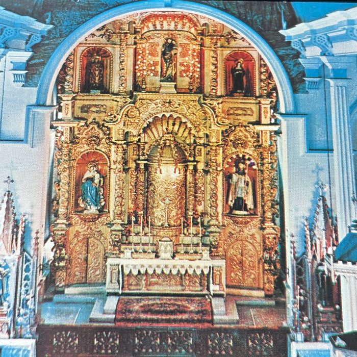 Vintage Postcard 1969 Knights of Columbus Panama Gold Altar Church Canal Zone