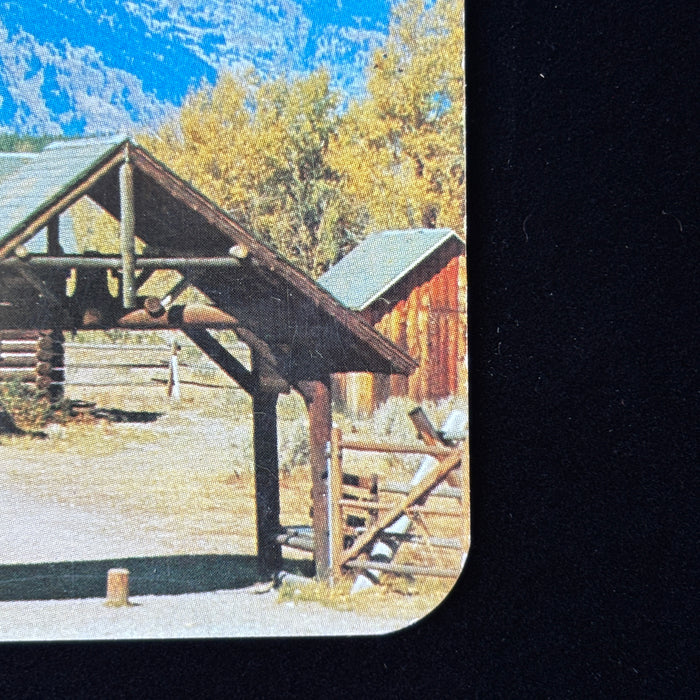 Vintage Postcard Log Chapel Transfiguration Snow Mountain Grand Teton Park WY