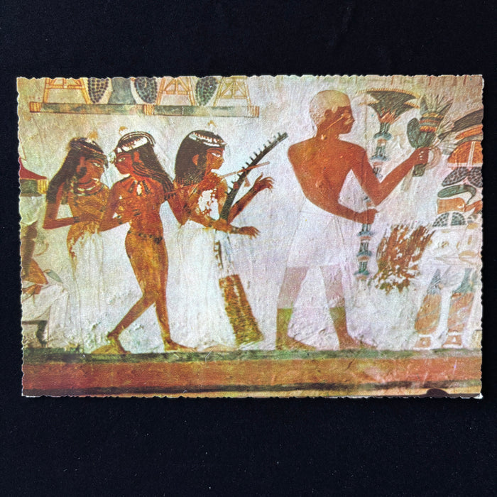 Vintage Postcard Dancing Singing Girls Egyptian Tomb Nakht Nobles Thebes UAR