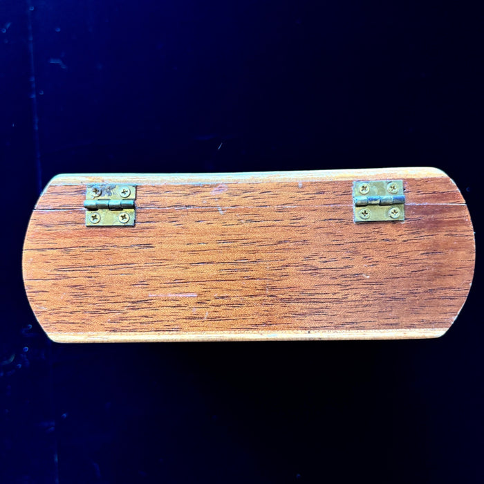 Vintage Puros Reales Wood Cigar Box Crystal Storage Case