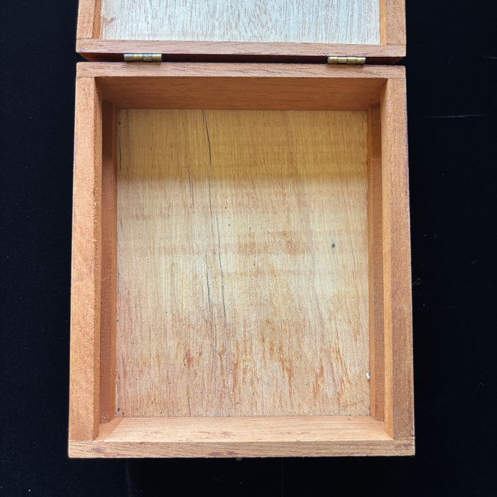 Vintage Puros Reales Wood Cigar Box Crystal Storage Case